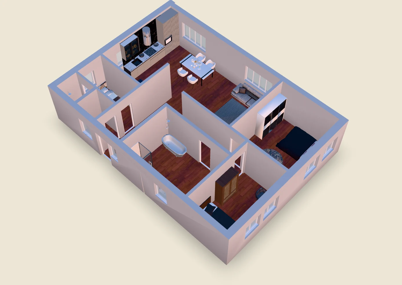 Interactive 3D floor plan model generated by Ritn3D